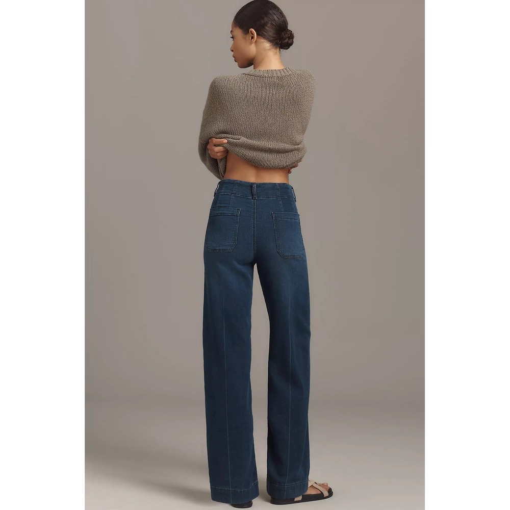 Maeve Colette Knit High-Rise Wide-Leg Full-Length Jeans NWT SIZE 27 - Picture 2 of 3